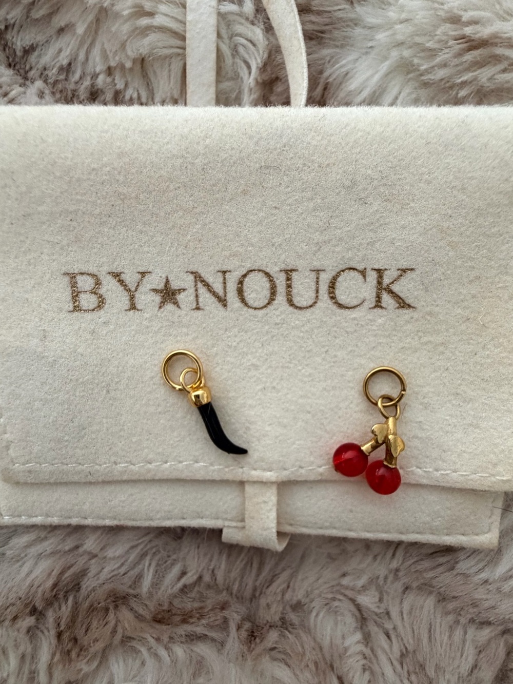 🍒BY NOUCK Jewelry Charms - Black Horn & Red Cherry 🍒